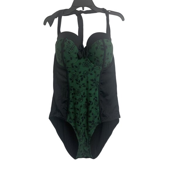 Hot Topic One Piece Floral Lace Swimsuit Size 2 - Picture 3 of 6